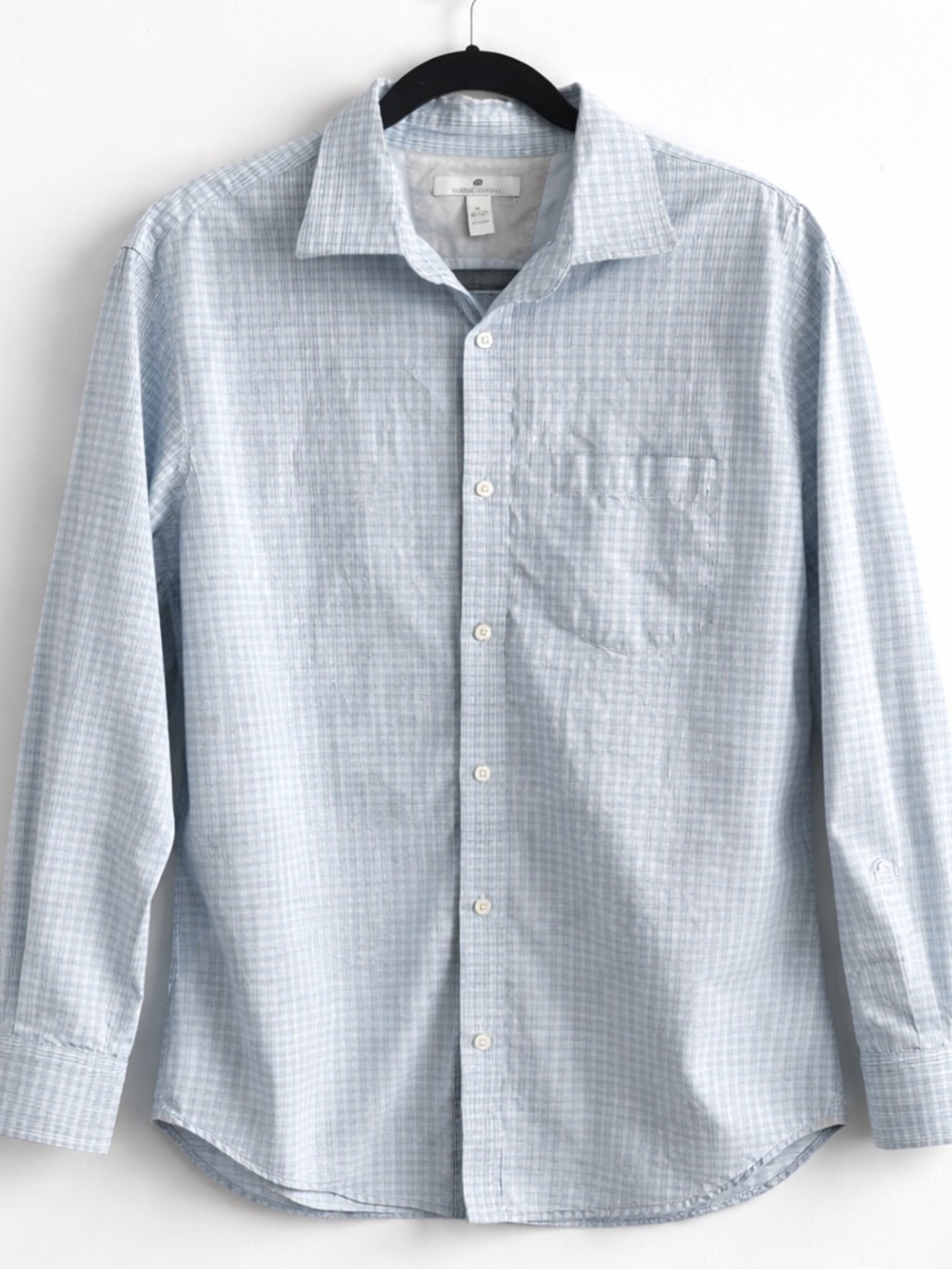 Banana Republic Blue Plaid Button Down Shirt XL Relaxed Fit Business Casual
